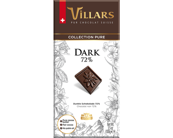 VILLARS Tume šokolaad 72% 100g